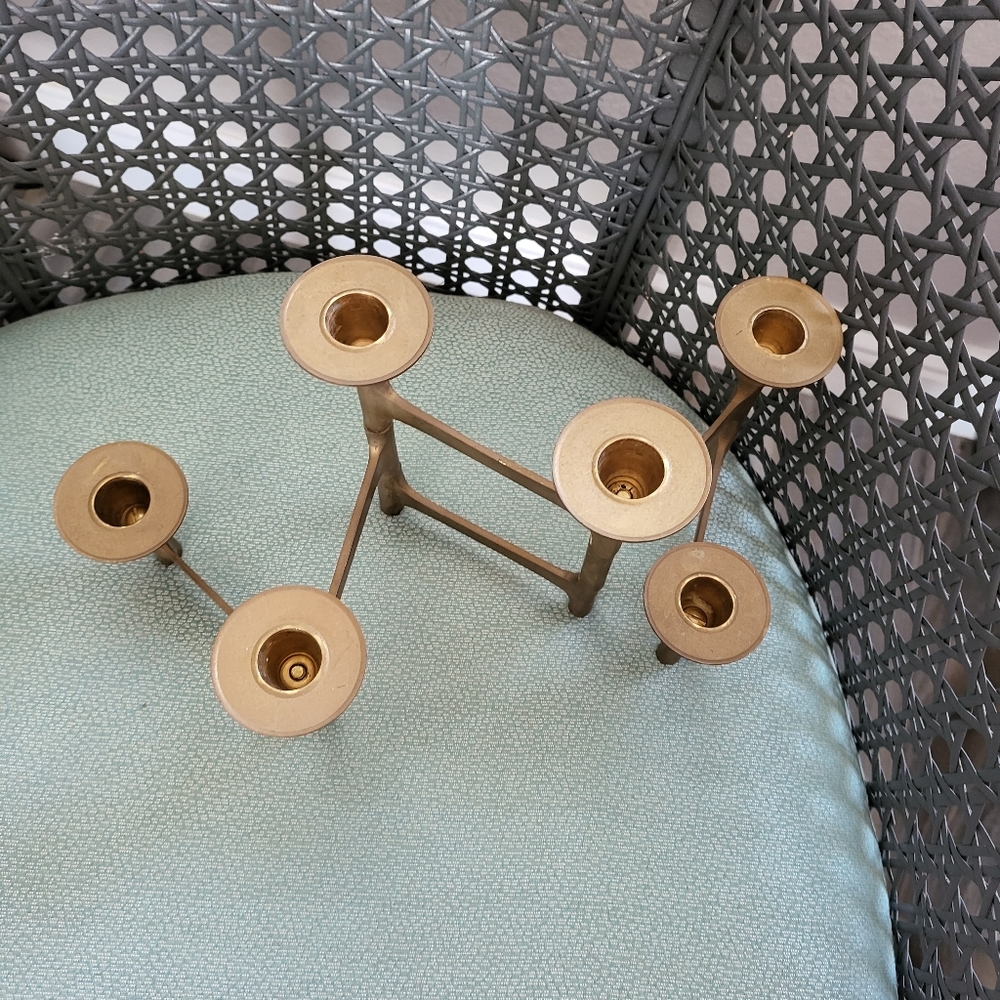 MID-CENTURY Modern Brass Articulating Danish Candle Holder - Picture 3 of 14